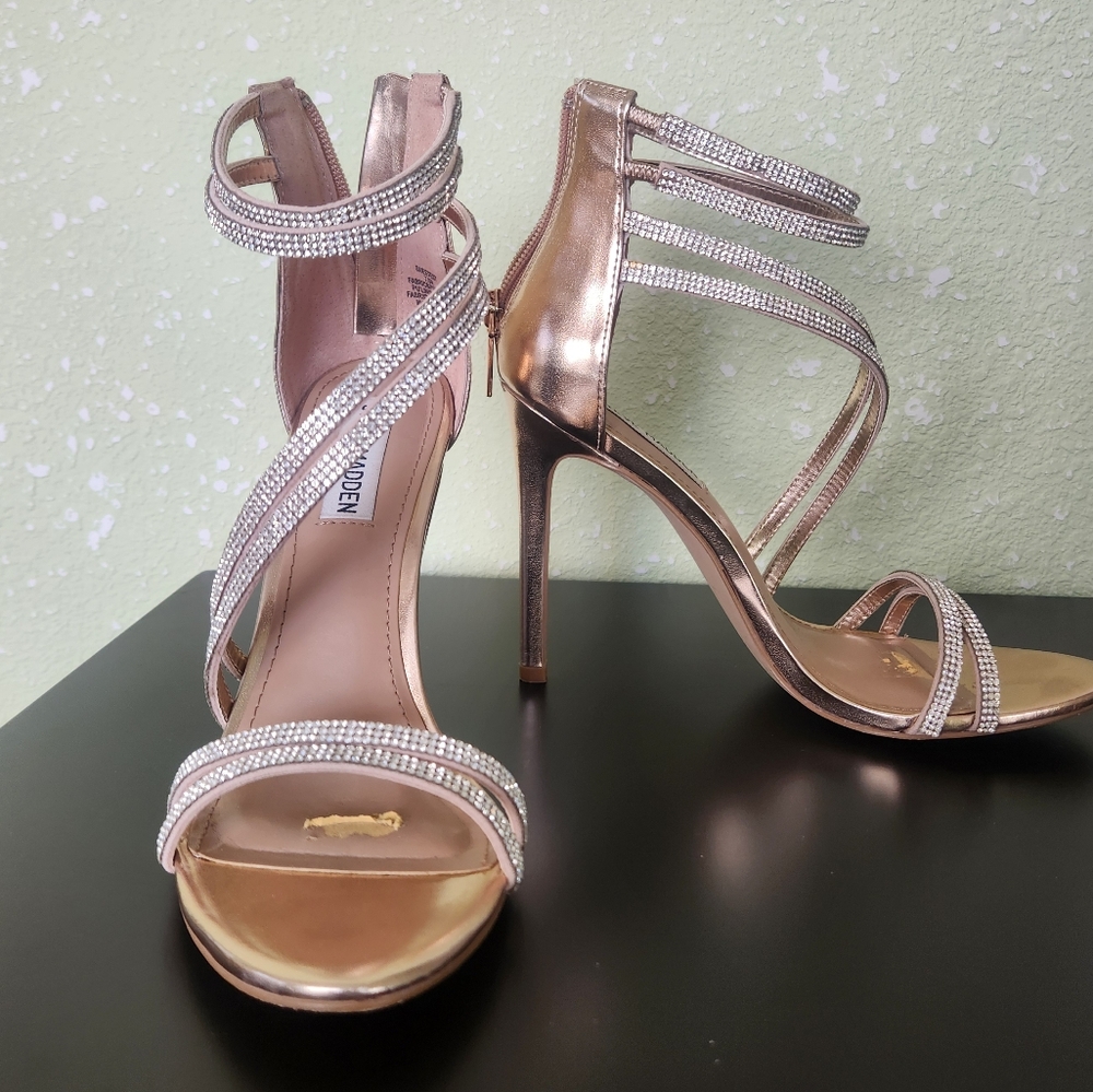Steve Madden Gold Strappy Heels